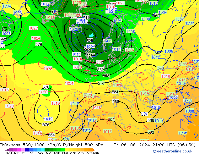 Thck 500-1000hPa ECMWF Th 06.06.2024 21 UTC