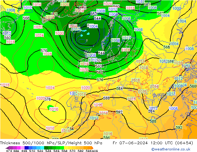 Thck 500-1000hPa ECMWF ven 07.06.2024 12 UTC