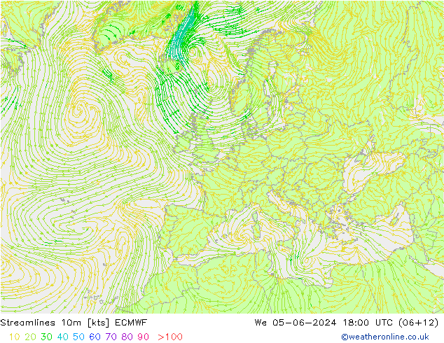 Rüzgar 10m ECMWF Çar 05.06.2024 18 UTC