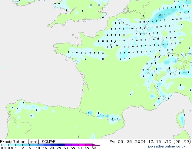 Precipitación ECMWF mié 05.06.2024 15 UTC