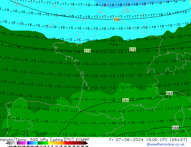 Height/Temp. 500 hPa ECMWF  07.06.2024 15 UTC