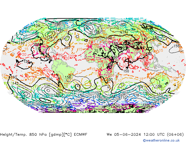 Z500/Rain (+SLP)/Z850 ECMWF We 05.06.2024 12 UTC