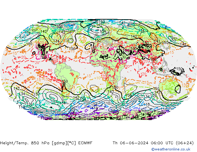 Height/Temp. 850 hPa ECMWF Th 06.06.2024 06 UTC