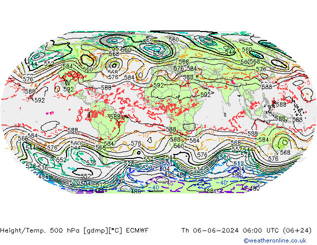 Z500/Rain (+SLP)/Z850 ECMWF jeu 06.06.2024 06 UTC