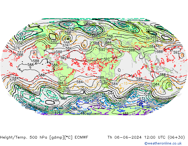 Z500/Yağmur (+YB)/Z850 ECMWF Per 06.06.2024 12 UTC