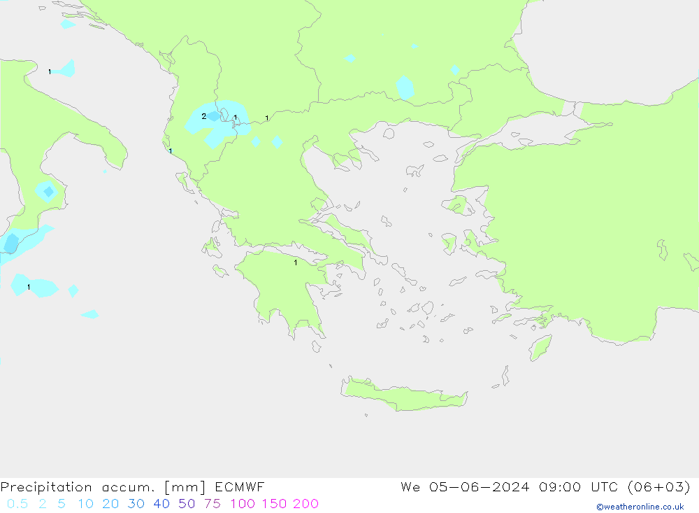Precipitation accum. ECMWF St 05.06.2024 09 UTC