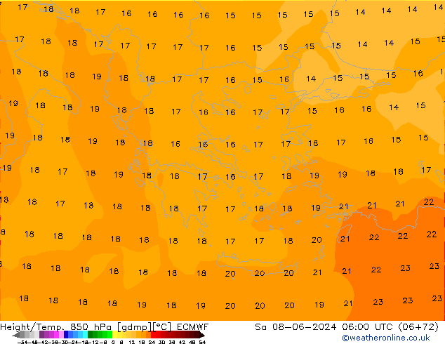 Z500/Rain (+SLP)/Z850 ECMWF сб 08.06.2024 06 UTC