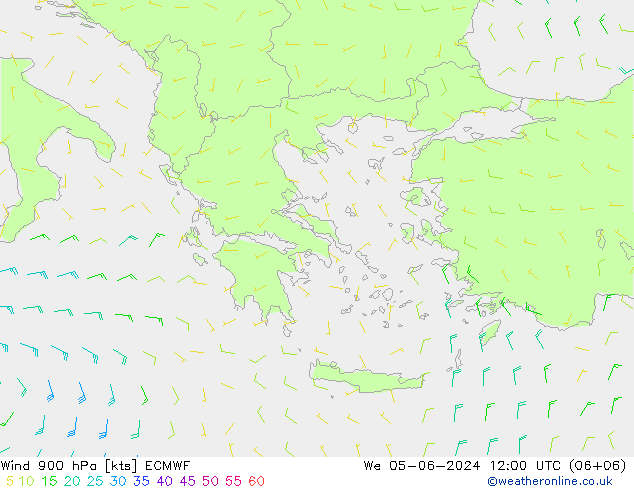 Wind 900 hPa ECMWF We 05.06.2024 12 UTC