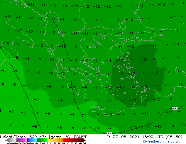 Z500/Yağmur (+YB)/Z850 ECMWF Cu 07.06.2024 18 UTC