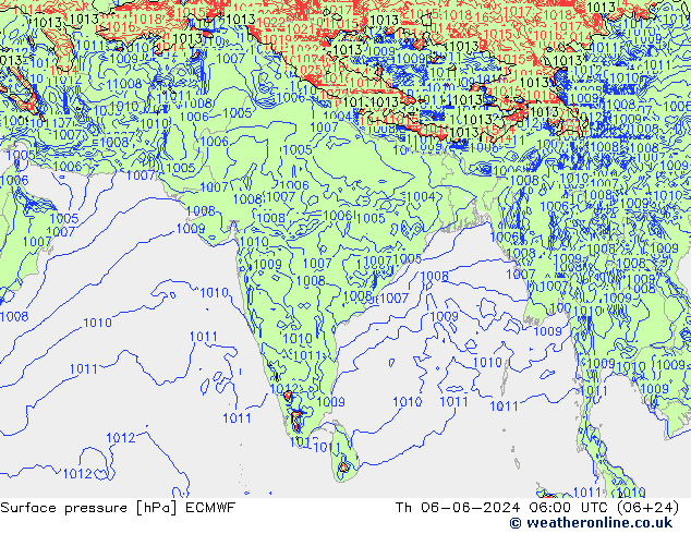 Yer basıncı ECMWF Per 06.06.2024 06 UTC