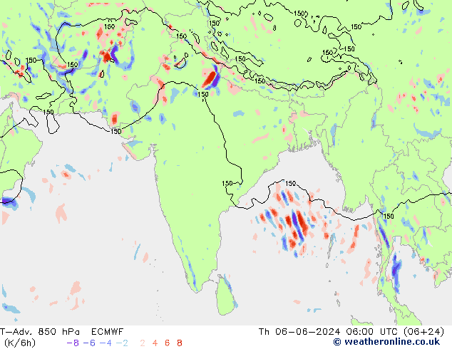 T-Adv. 850 hPa ECMWF Per 06.06.2024 06 UTC