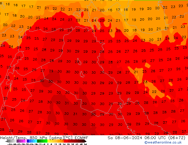 Z500/Rain (+SLP)/Z850 ECMWF sáb 08.06.2024 06 UTC