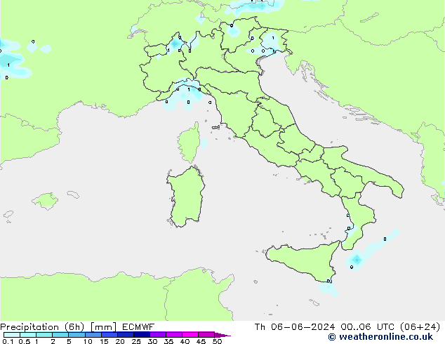 Z500/Rain (+SLP)/Z850 ECMWF jeu 06.06.2024 06 UTC