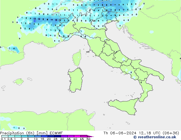 Z500/Rain (+SLP)/Z850 ECMWF jeu 06.06.2024 18 UTC