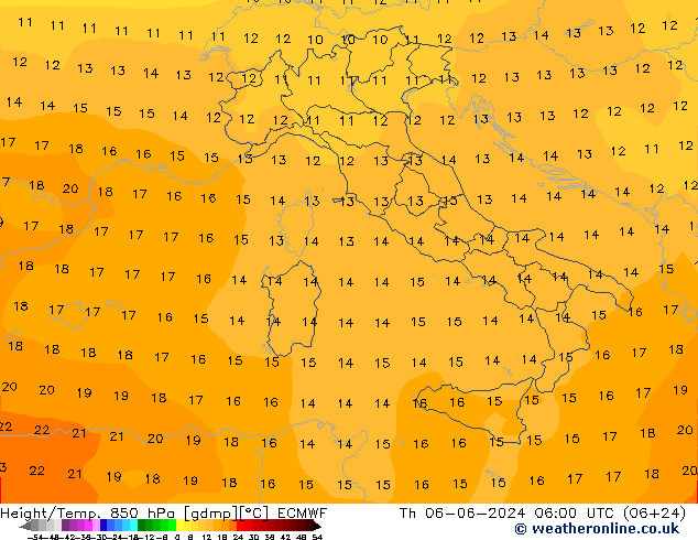 Z500/Rain (+SLP)/Z850 ECMWF jeu 06.06.2024 06 UTC