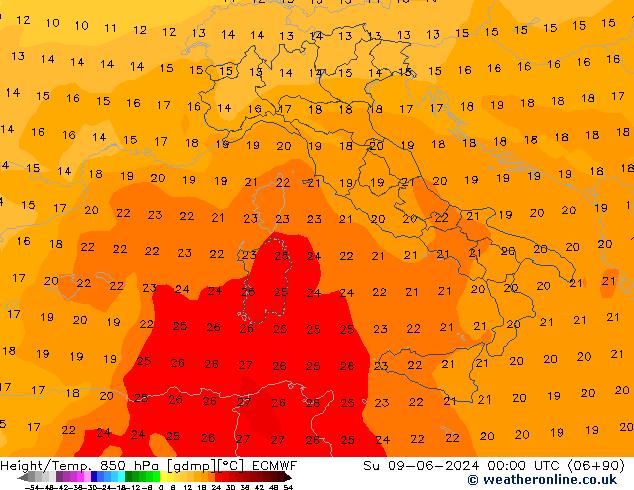 Z500/Rain (+SLP)/Z850 ECMWF Ne 09.06.2024 00 UTC