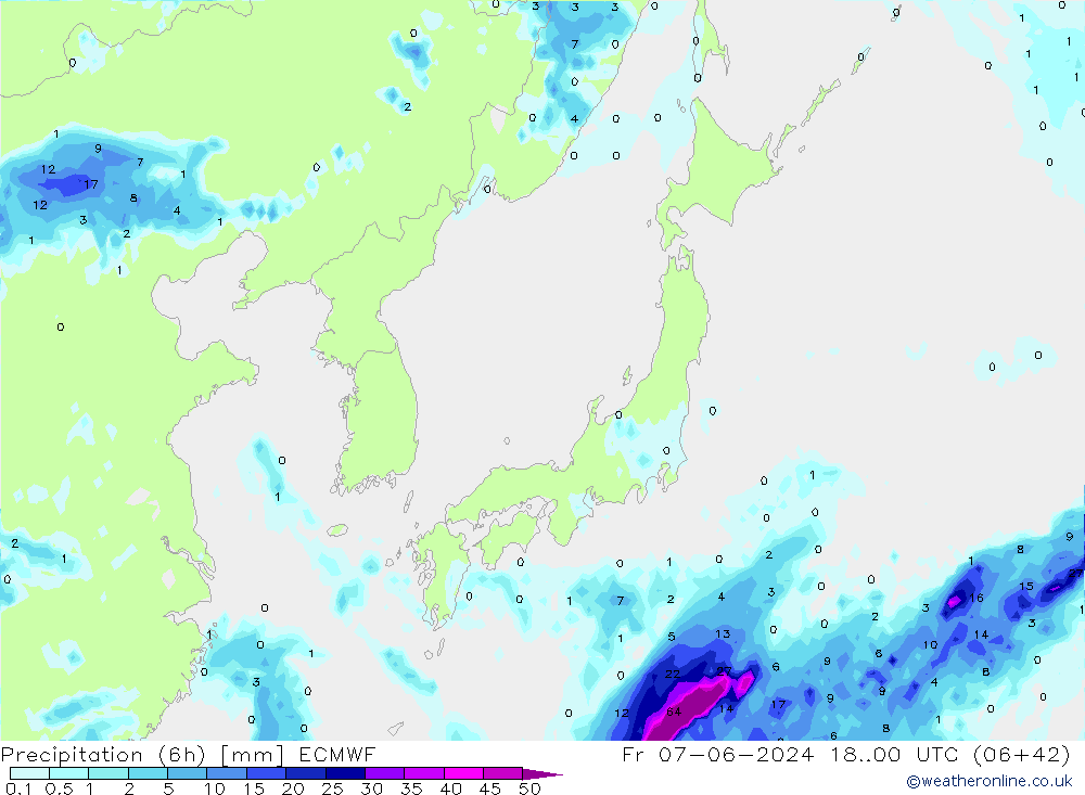 Z500/Rain (+SLP)/Z850 ECMWF Fr 07.06.2024 00 UTC