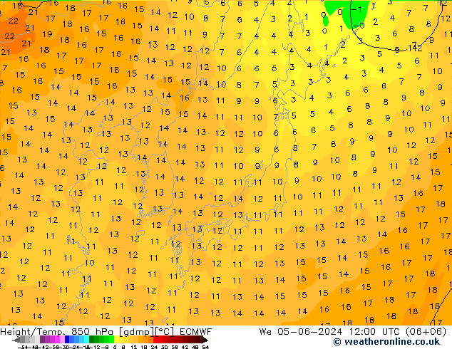 Z500/Rain (+SLP)/Z850 ECMWF ср 05.06.2024 12 UTC