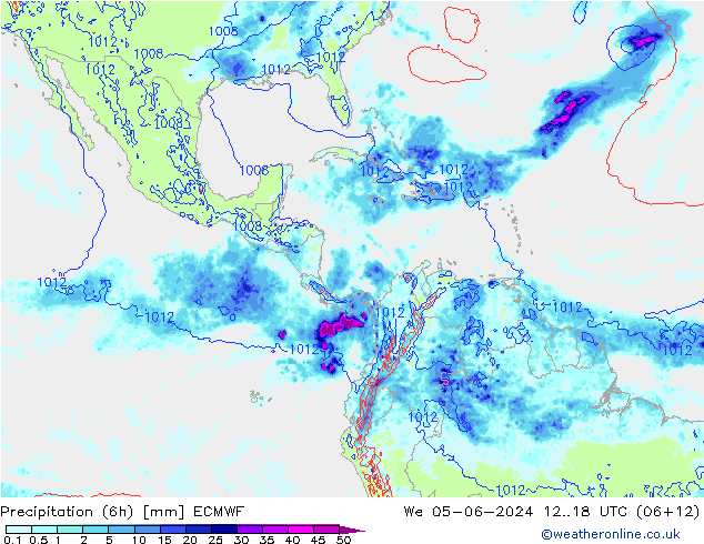 Z500/Regen(+SLP)/Z850 ECMWF wo 05.06.2024 18 UTC