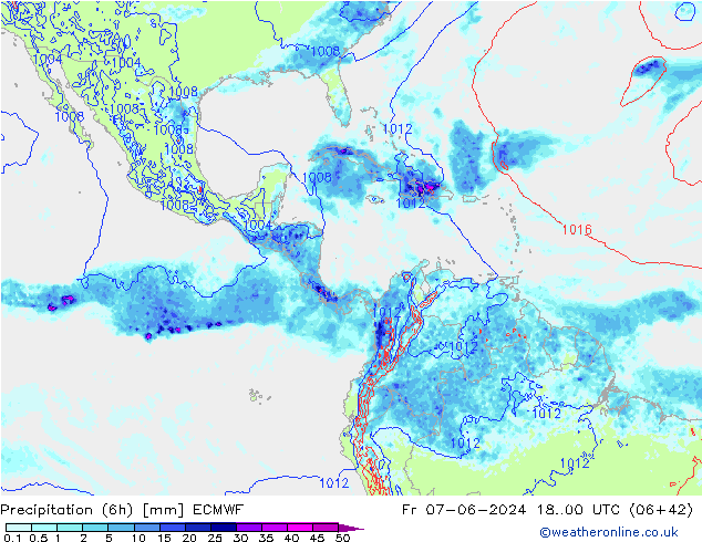 Z500/Rain (+SLP)/Z850 ECMWF Sex 07.06.2024 00 UTC