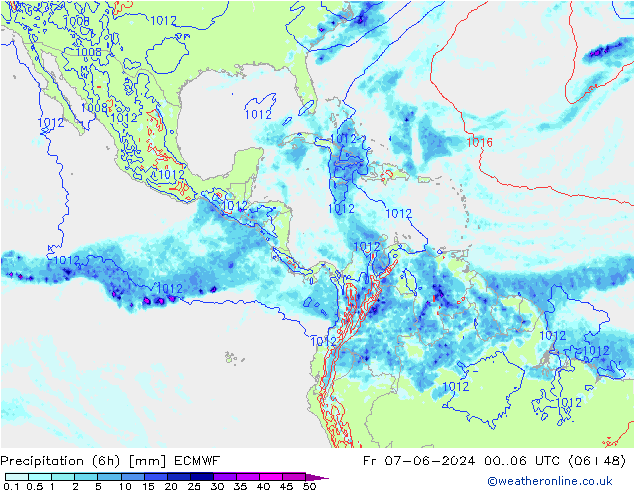 Z500/Rain (+SLP)/Z850 ECMWF Sex 07.06.2024 06 UTC