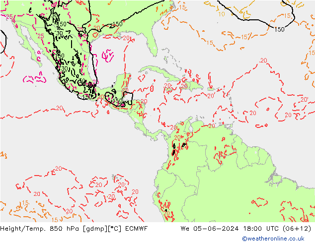 Z500/Regen(+SLP)/Z850 ECMWF wo 05.06.2024 18 UTC