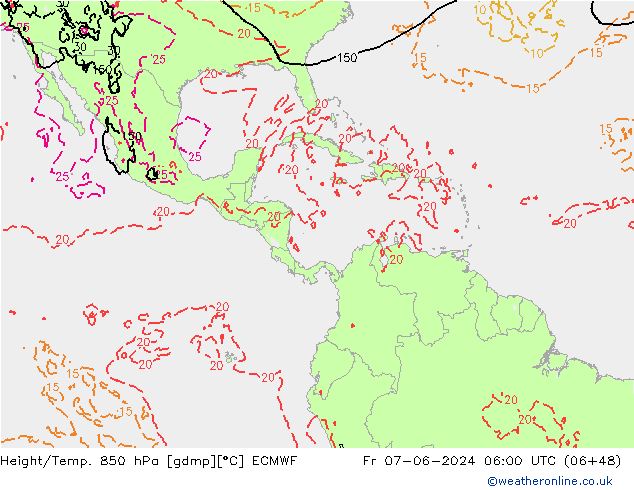 Z500/Rain (+SLP)/Z850 ECMWF Sex 07.06.2024 06 UTC