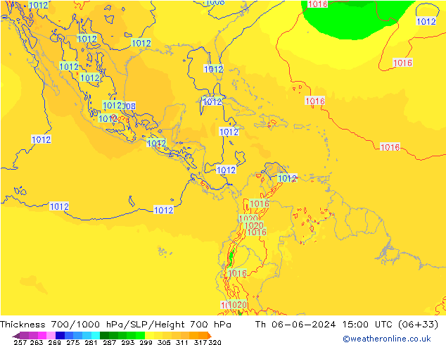 700-1000 hPa Kalınlığı ECMWF Per 06.06.2024 15 UTC