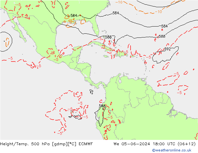 Z500/Regen(+SLP)/Z850 ECMWF wo 05.06.2024 18 UTC