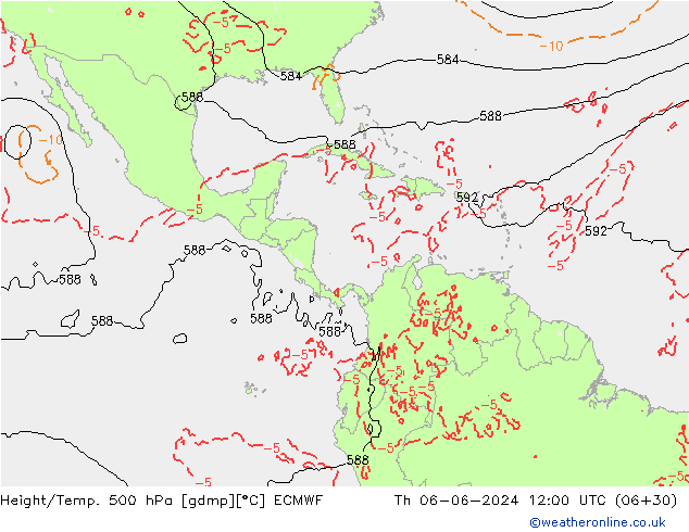 Z500/Rain (+SLP)/Z850 ECMWF gio 06.06.2024 12 UTC