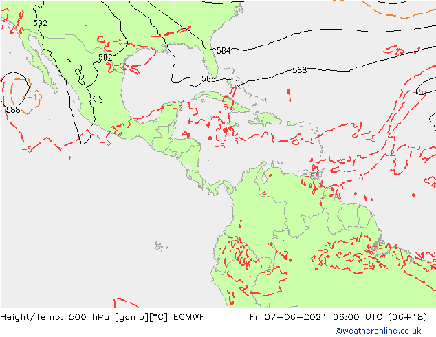 Z500/Rain (+SLP)/Z850 ECMWF Sex 07.06.2024 06 UTC