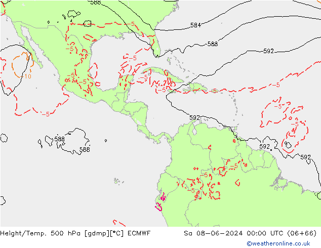 Z500/Rain (+SLP)/Z850 ECMWF Sáb 08.06.2024 00 UTC