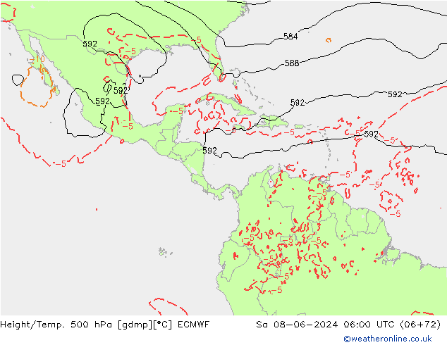 Z500/Rain (+SLP)/Z850 ECMWF  08.06.2024 06 UTC