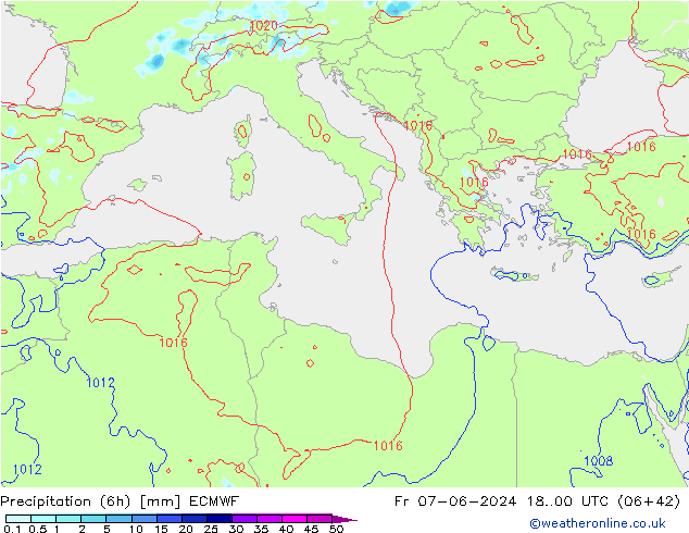 Z500/Rain (+SLP)/Z850 ECMWF Fr 07.06.2024 00 UTC