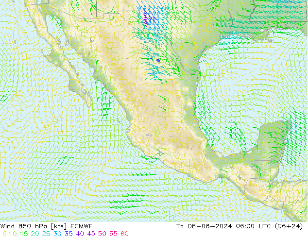 Wind 850 hPa ECMWF Do 06.06.2024 06 UTC