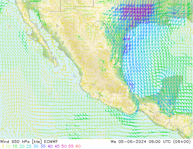 Wind 950 hPa ECMWF We 05.06.2024 06 UTC