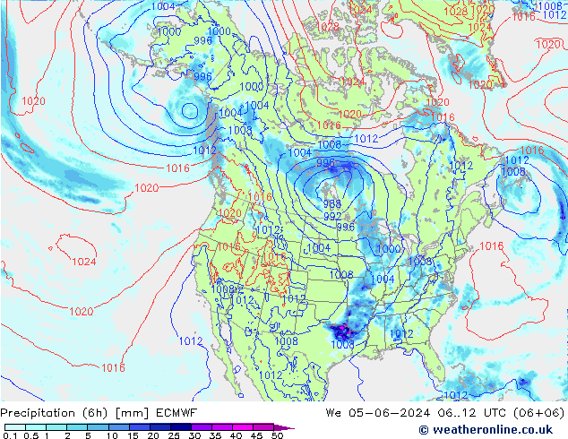 Z500/Rain (+SLP)/Z850 ECMWF We 05.06.2024 12 UTC