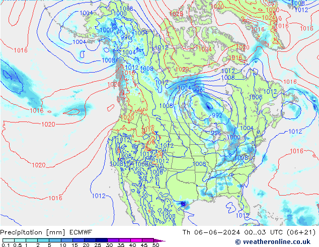 Neerslag ECMWF do 06.06.2024 03 UTC