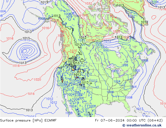 Surface pressure ECMWF Fr 07.06.2024 00 UTC