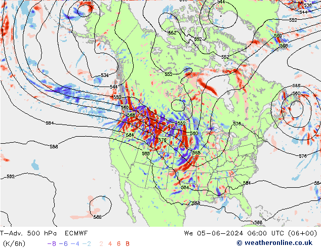 T-Adv. 500 hPa ECMWF  05.06.2024 06 UTC