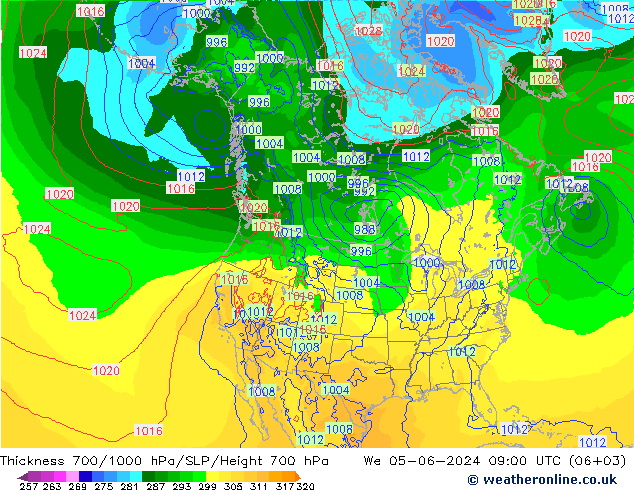 Thck 700-1000 hPa ECMWF We 05.06.2024 09 UTC