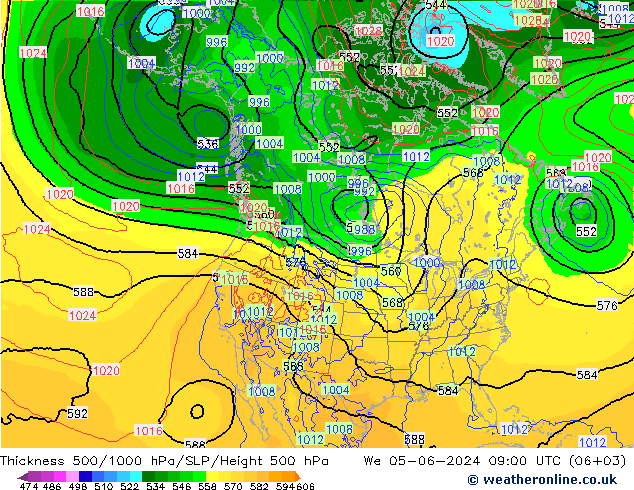 Schichtdicke 500-1000 hPa ECMWF Mi 05.06.2024 09 UTC