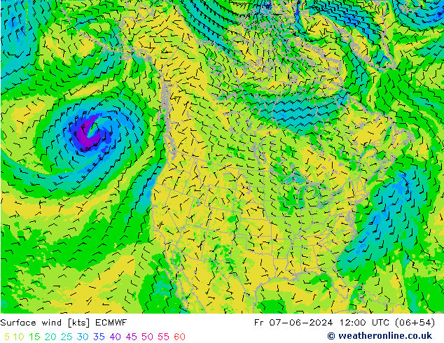 Bodenwind ECMWF Fr 07.06.2024 12 UTC