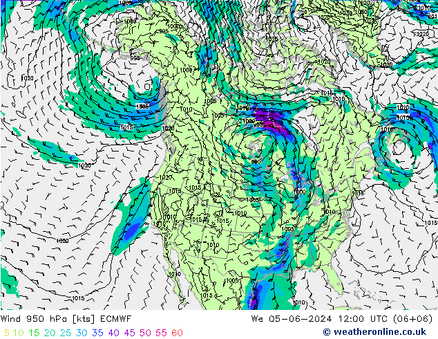 Wind 950 hPa ECMWF We 05.06.2024 12 UTC