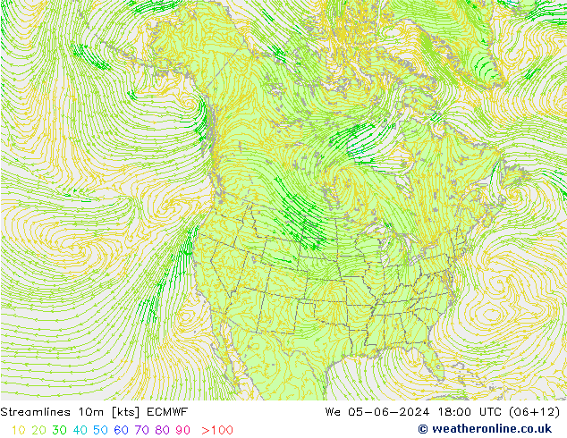 Stromlinien 10m ECMWF Mi 05.06.2024 18 UTC