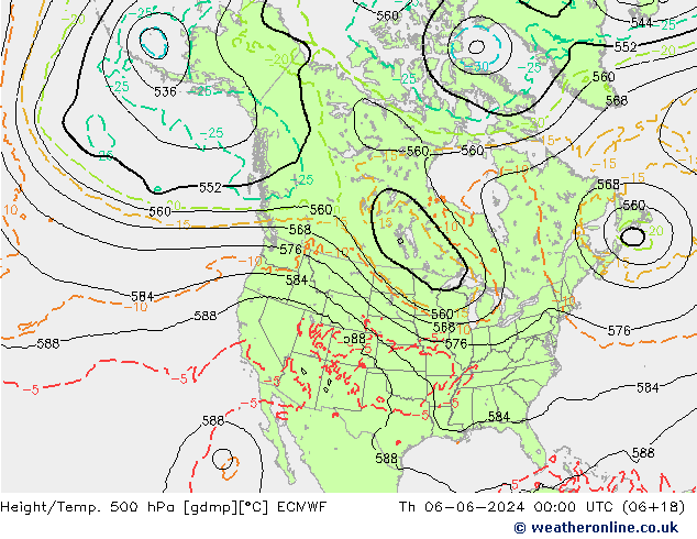 Z500/Rain (+SLP)/Z850 ECMWF Qui 06.06.2024 00 UTC