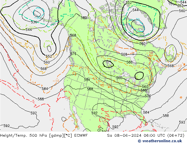 Z500/Rain (+SLP)/Z850 ECMWF So 08.06.2024 06 UTC