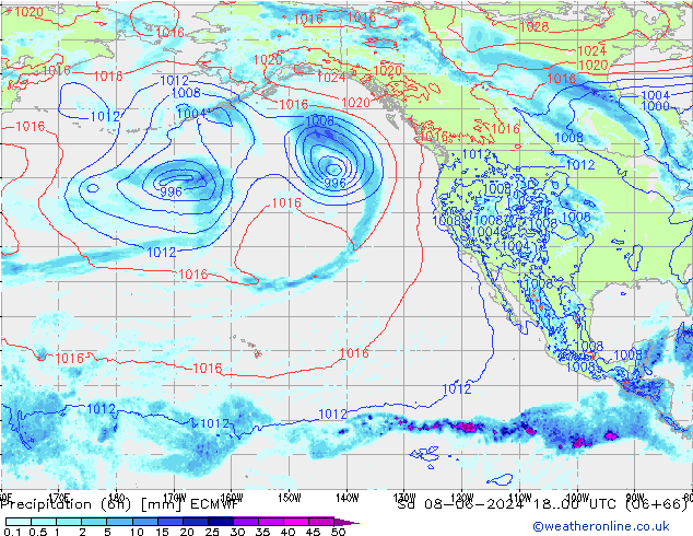 Z500/Rain (+SLP)/Z850 ECMWF  08.06.2024 00 UTC