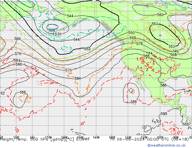 Height/Temp. 500 hPa ECMWF  06.06.2024 00 UTC