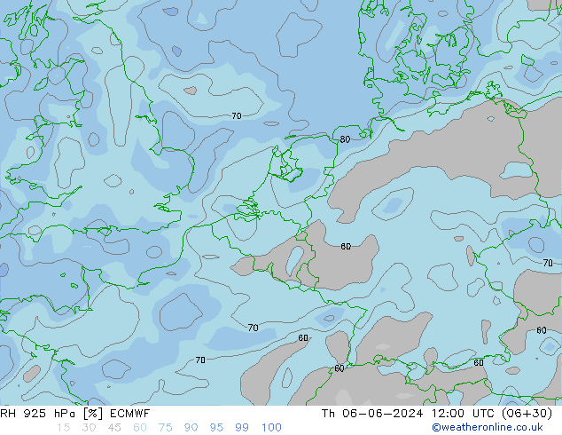 RH 925 hPa ECMWF Qui 06.06.2024 12 UTC